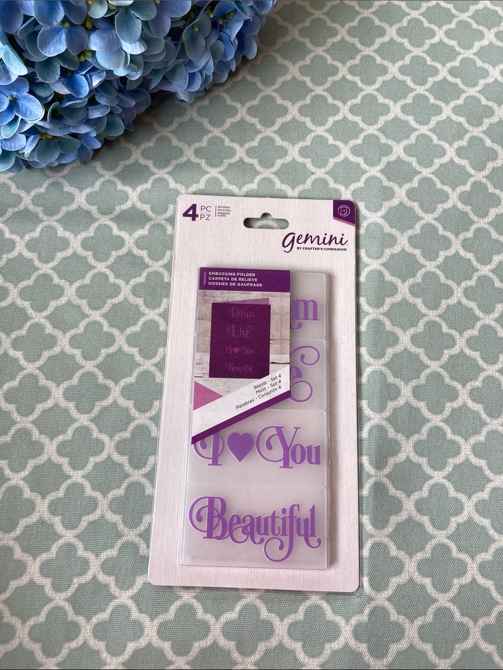 Gemini Mini Embossing Folders Words Set of 4 NEW
